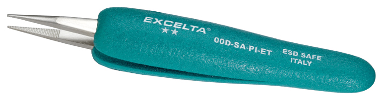 Excelta 00D-SA-PI-ET 5.25inch Straight Strong Tweezer With Ergo Grips