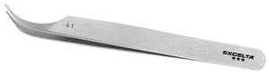 Excleta 41 4.5inch Curved Carbon Steel Tweezer With Two Grooves in Tip