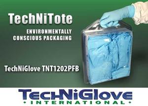 TechNiGlove TNT1202PFB Bulk TechNiTote Medium Blue Nitrile Gloves